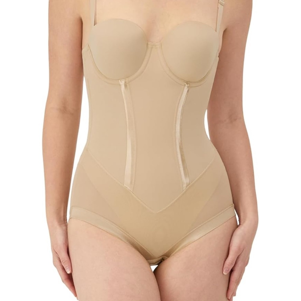 Maidenform S Women's Shapewear Tummy Control Bodysuit Built-In Bra Convertible